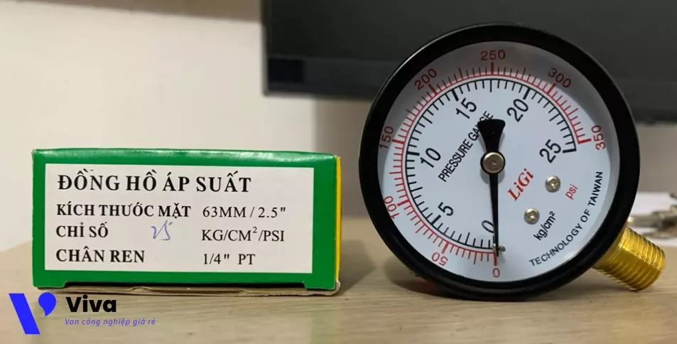 Đồng hồ đo áp suất Ligi không dầu