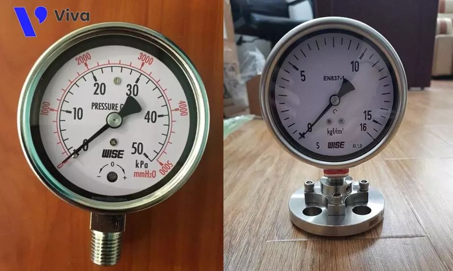 Đồng hồ đo áp suất Wise đa dạng kiểu nối