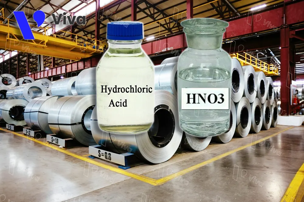 Using chemicals to differentiate between inox 304 and 201