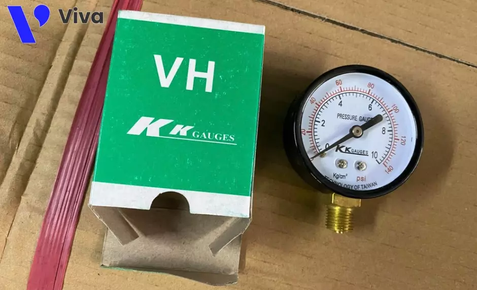 Đồng hồ đo áp suất Kkgauges vỏ thép chân đồng