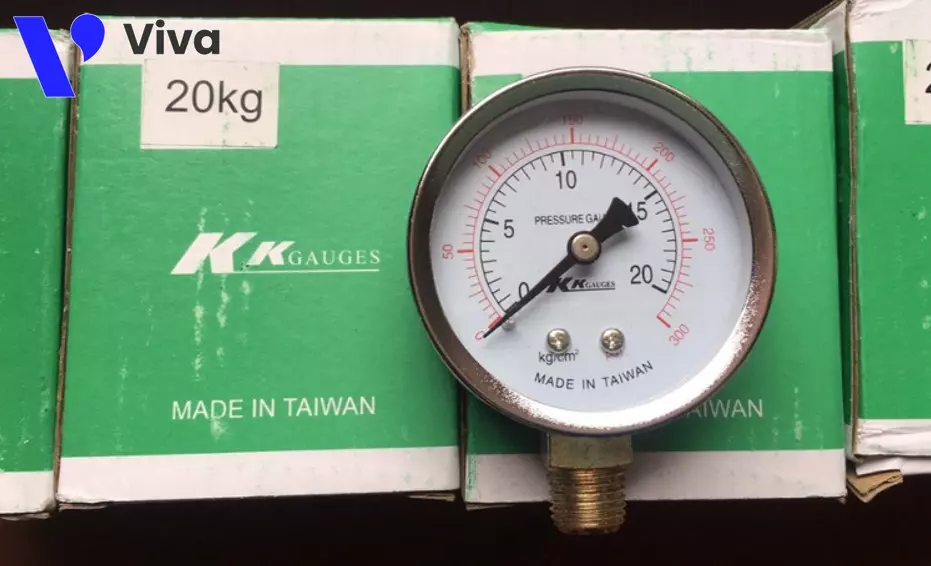 Đồng hồ đo áp suất Kkgauges chân đồng vỏ inox