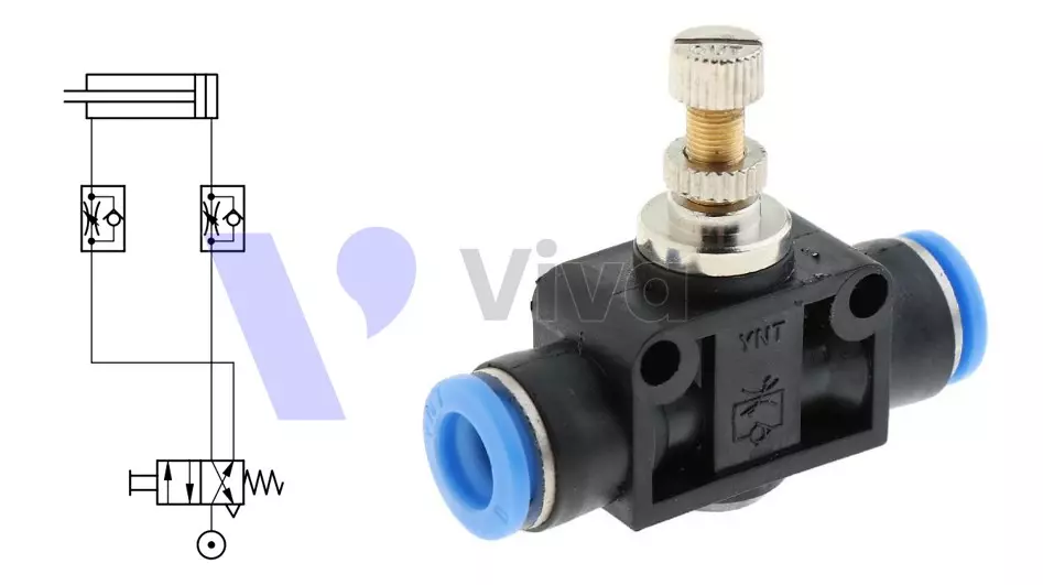 One-way compressed air flow control valve