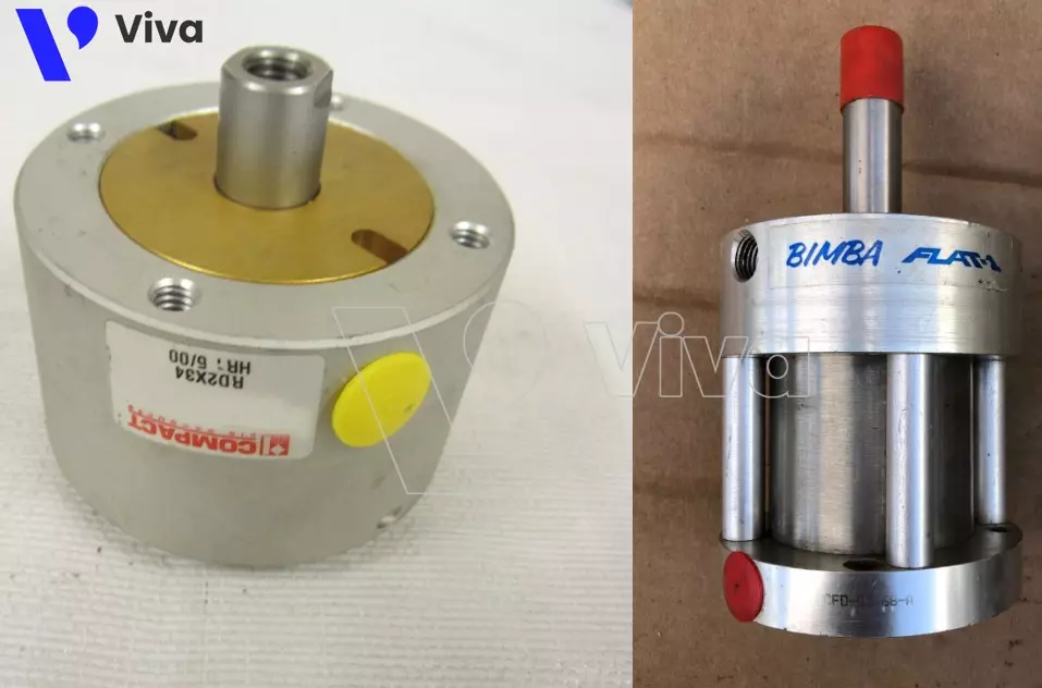 Round-bodied compact pneumatic cylinder