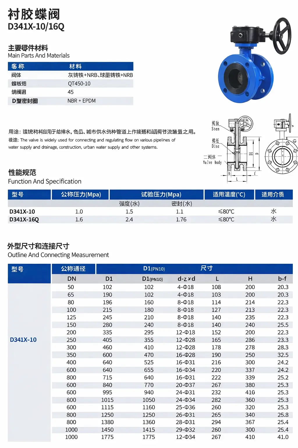 Catalog van bướm gang tay quay D341X-10Q/16Q Catalog van bướm gang tay quay D341X-10Q/16Q