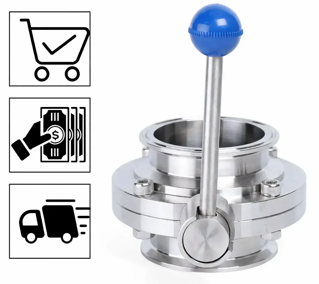 Đặt mua van bướm vi sinh nối clamp D81F