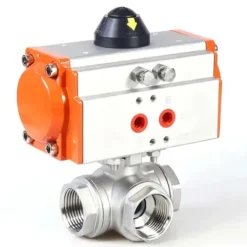 Van bi 3 ngã inox nối ren khí nén Q614