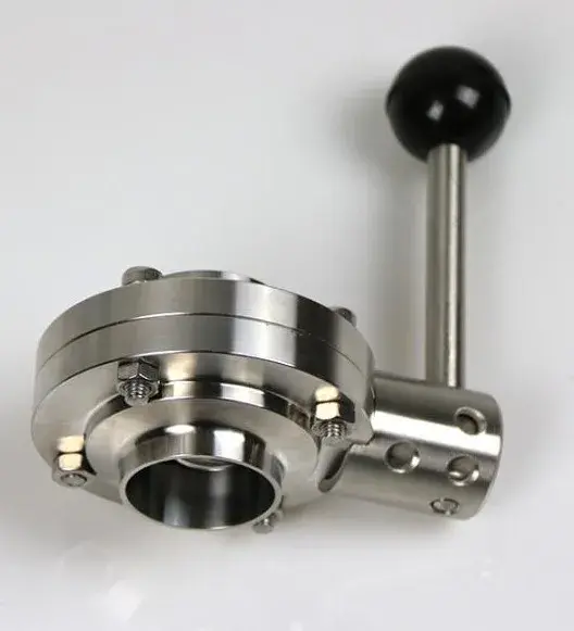 Van bướm vi sinh nối hàn D61F tay rút Van bướm vi sinh nối hàn D61F tay rút