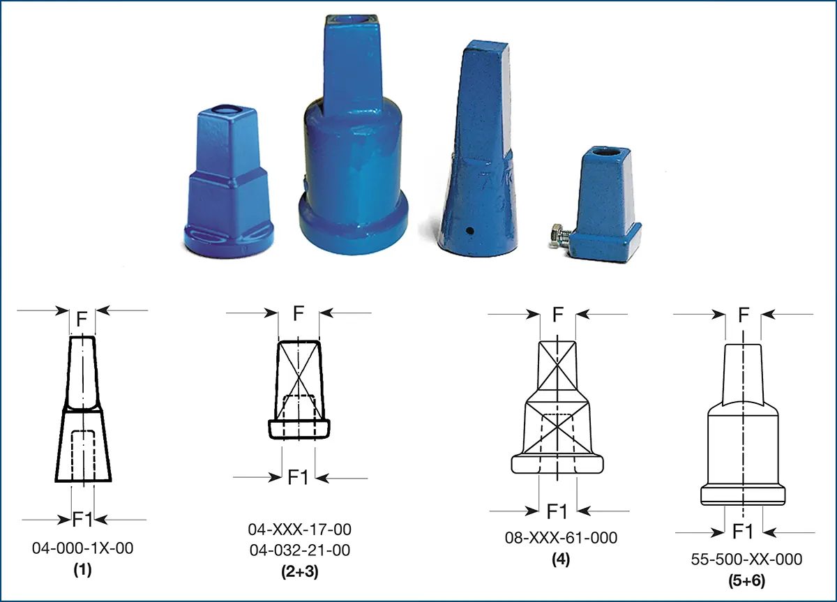 Cấu tạo nắp chụp cốt vuông của van cổng ty chìm
