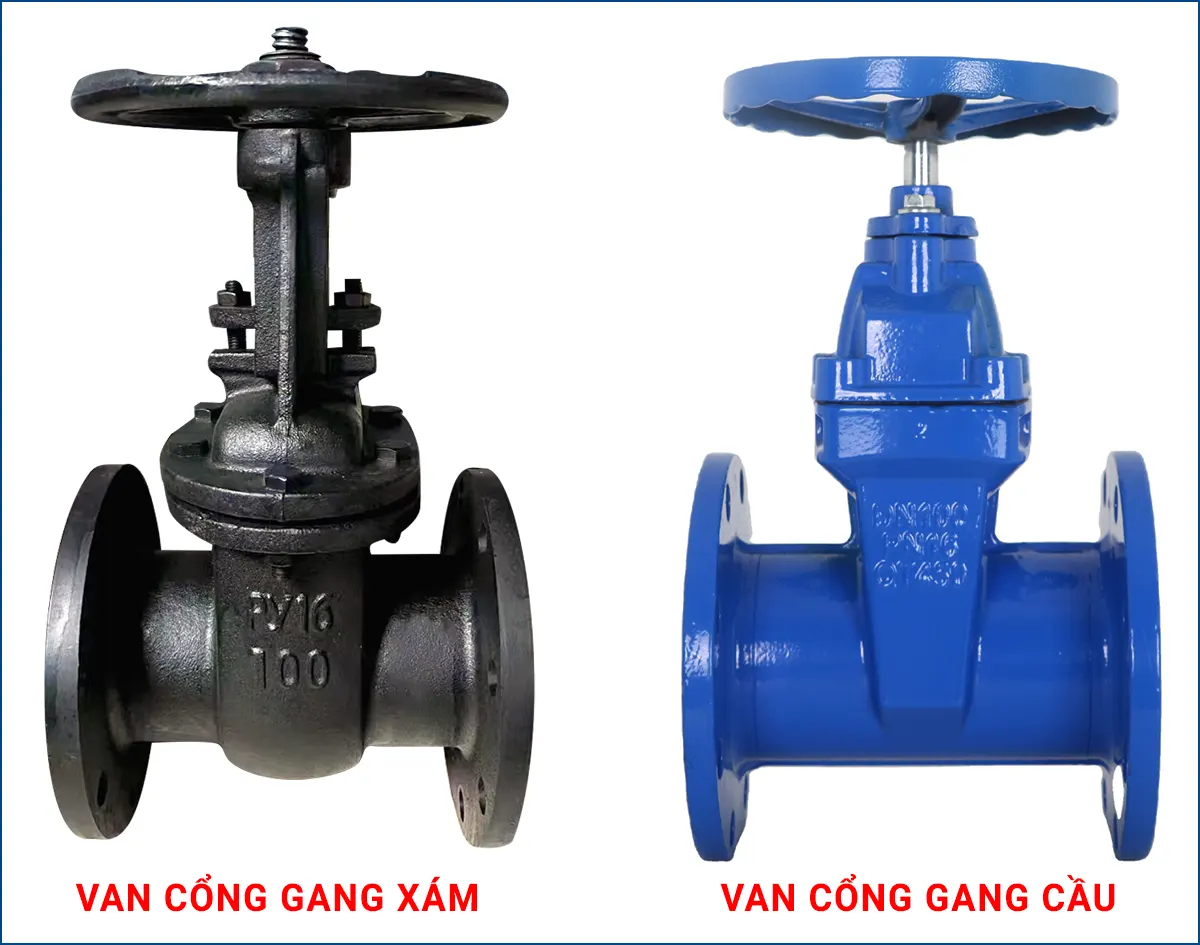 Phân biệt van cổng gang cầu GGG50 và gang xám FC200