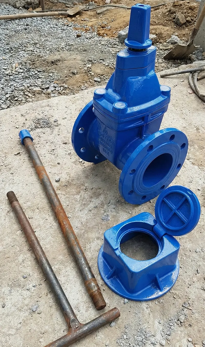 Trọn bộ van cổng nắp chụp ty chìm và ty nối dài chôn ngầm