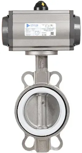 van bướm khí nén EM-FLOW EMPB-OSW inox gắn bộ khí nén EMP