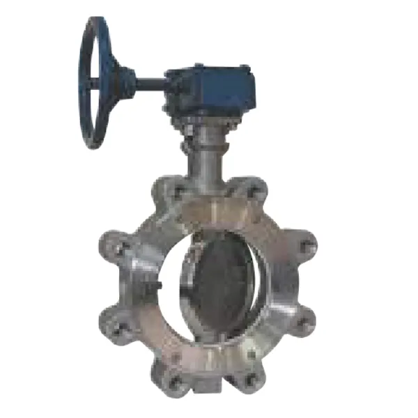 Van bướm lệch tâm tai bích Samwoo HRL / HTL thân inox, lắp hộp số tay quay
